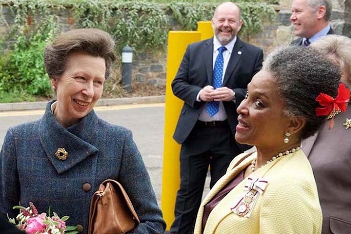 HRH The Princess Royal is presented to the High Sheriff by the Lord-Lieutenant.