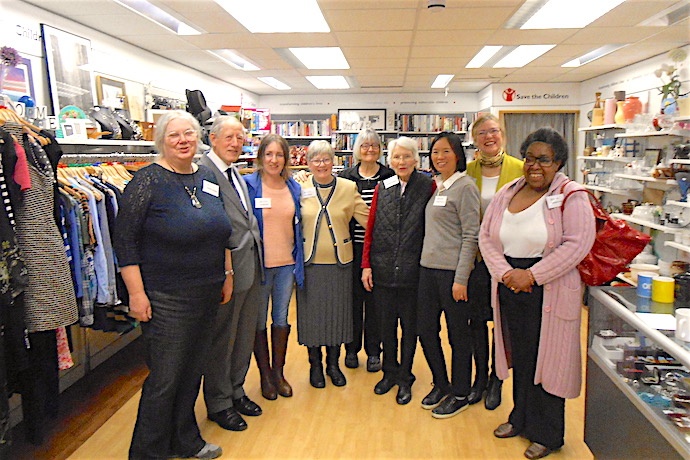 Staff and volunteers at the Save the Children shop in Clifton Village.